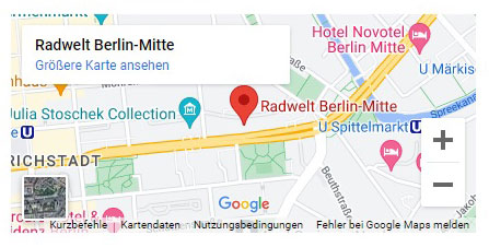 Fahrradladen Mitte - Radwelt Berlin Mitte Standort Map